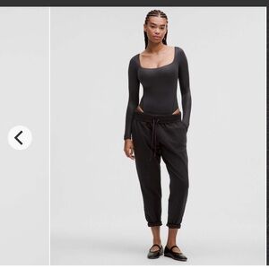 NWT- Lululemon- Sz XL- Wundermost Square Neck Thong Bodysuit- Black Shine- Nulu